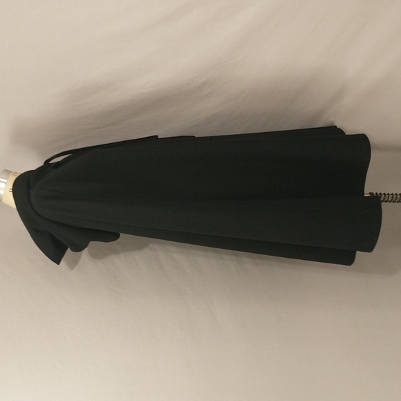 Vintage Black Wool Cape Hooded 40" Long Deep Hood Neck Tie Holes Costume or Fix - Picture 4 of 12